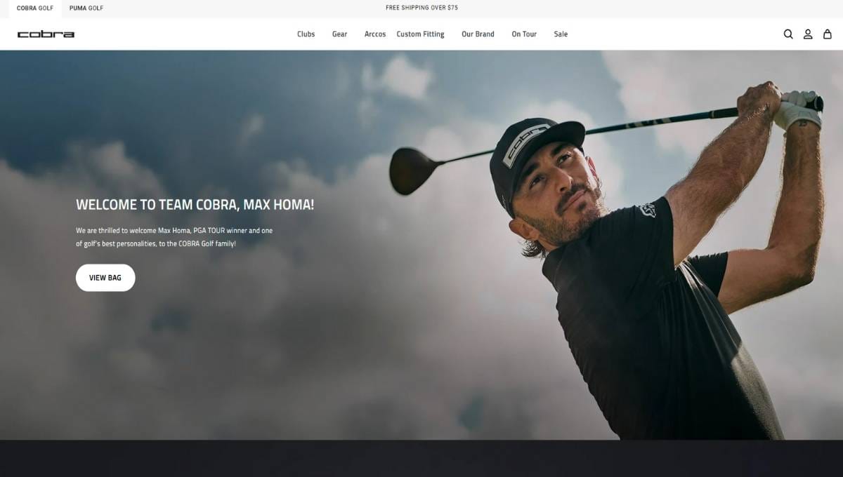 Cobra Golf Club Brand Website