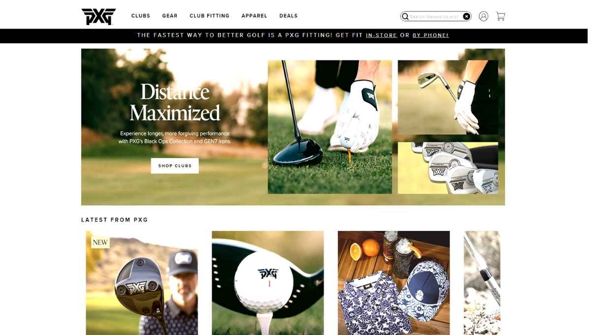 PXG Club Brand Website