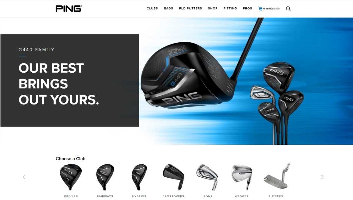 Ping Golf Club Brand Website