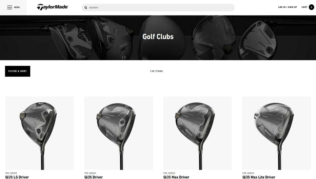 TaylorMade Golf Club Brand Website