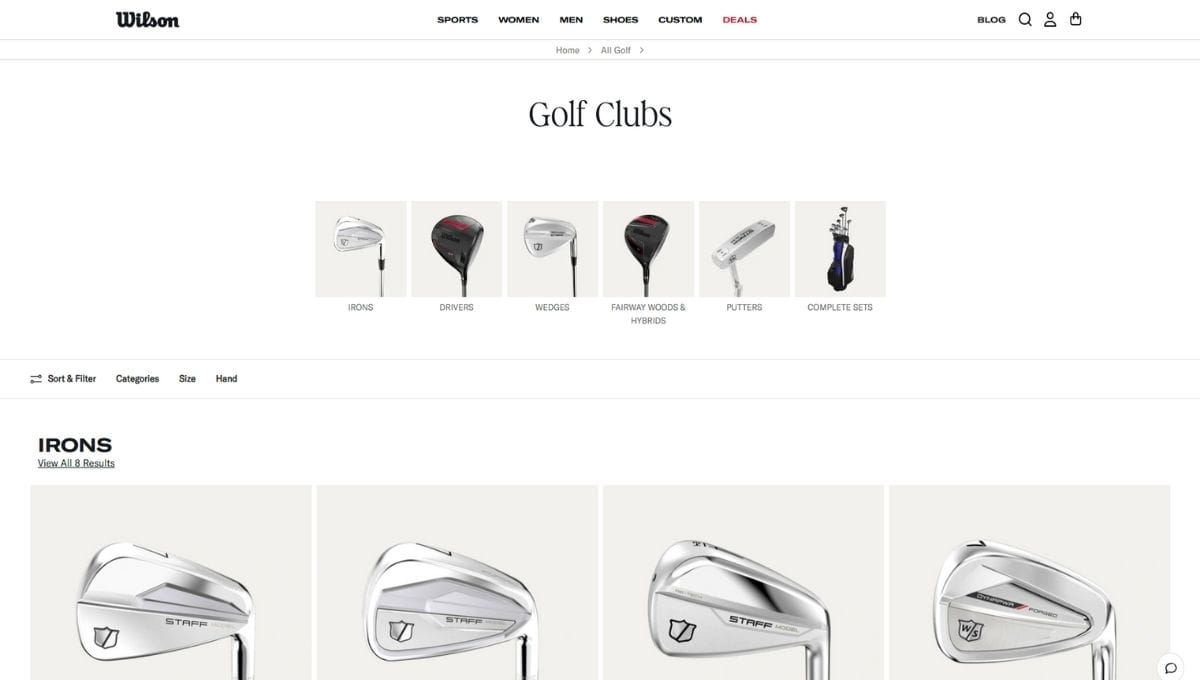 Wilson Golf Club Brand Website